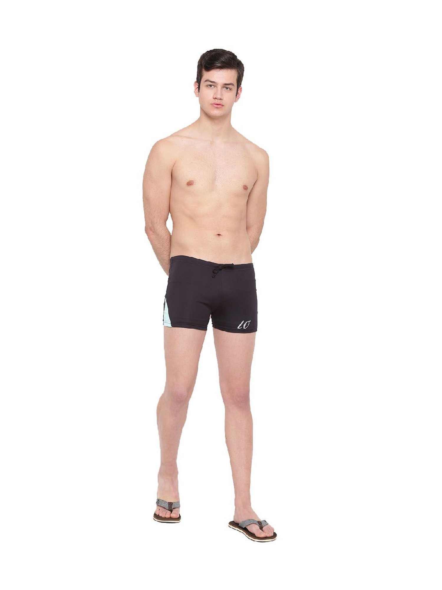 IO Black Skinny Fit Swim Shorts
