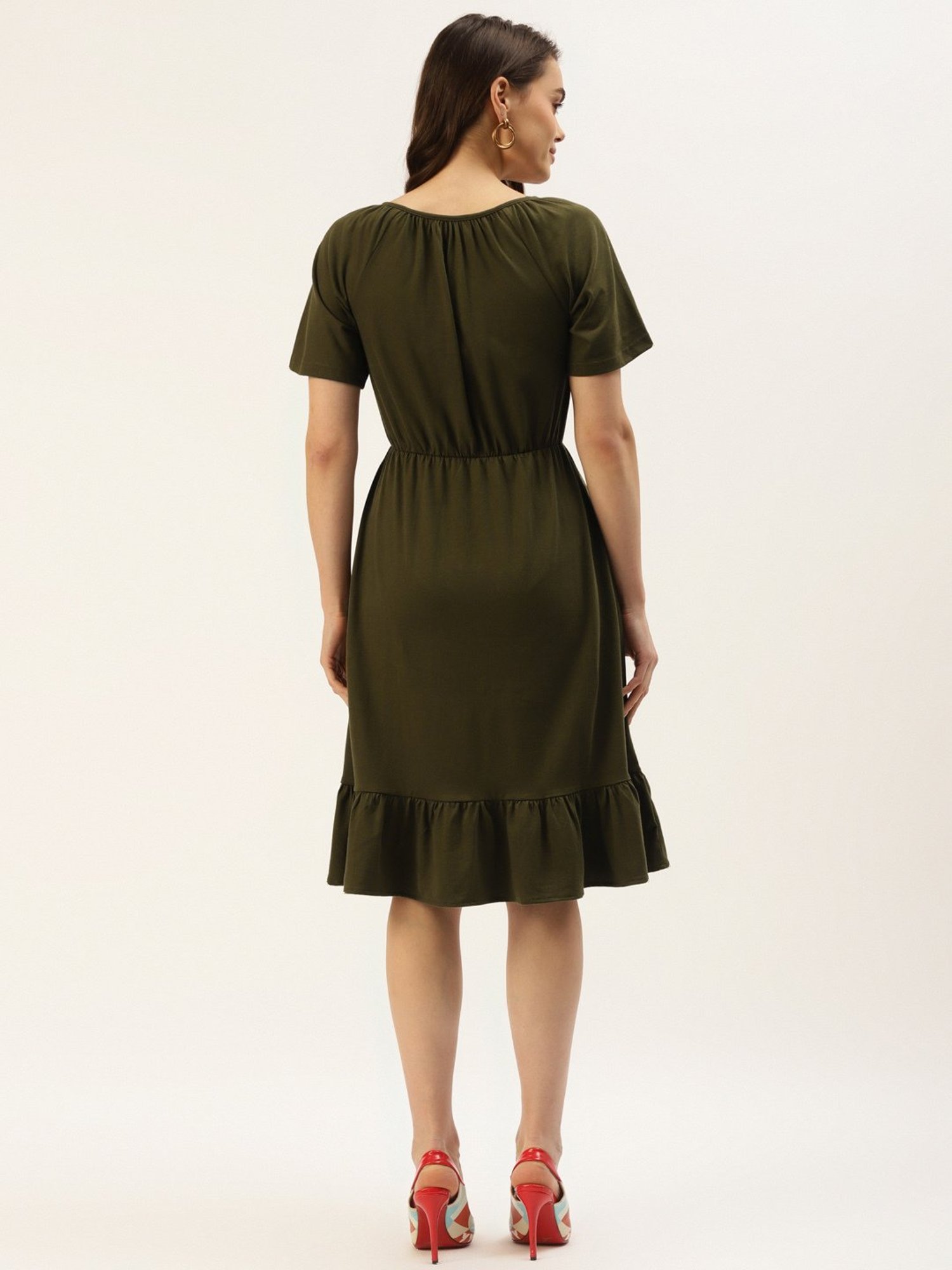 BRINNS Olive Midi A Line Dress