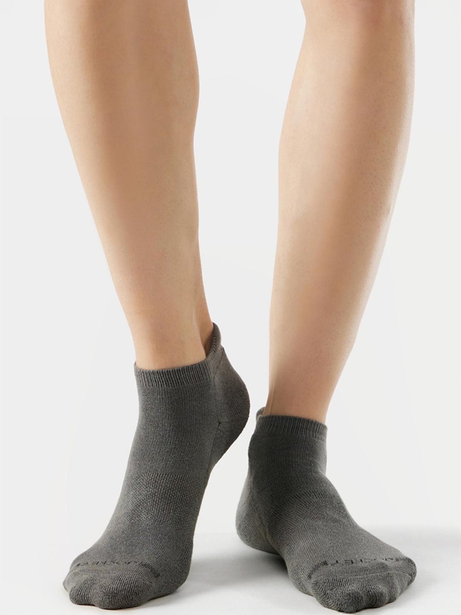 Jockey 7605 Grey Compact Stretch Cotton Crew Length Socks with Stay Fresh Treatment - Pack of 2