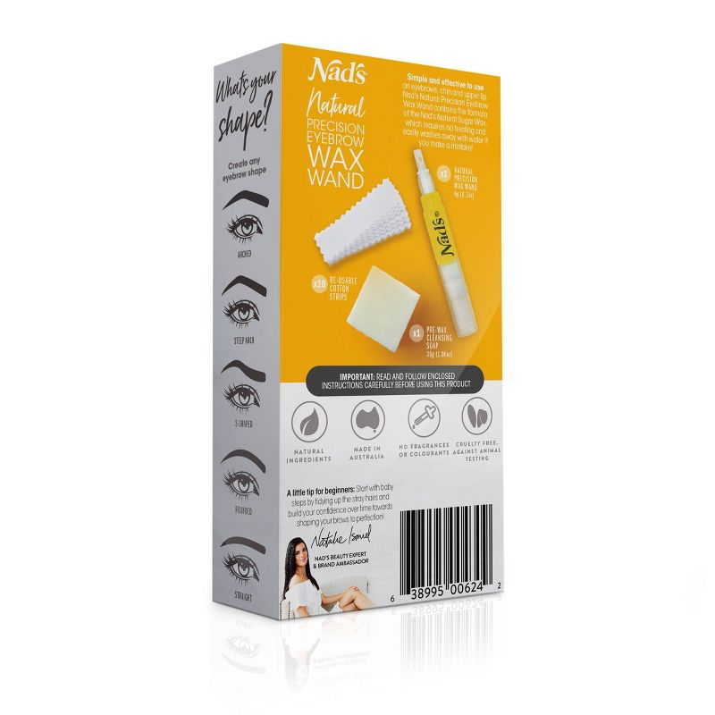 Nad's Natural Precision Eyebrow Wand Waxing Kit - 12ct