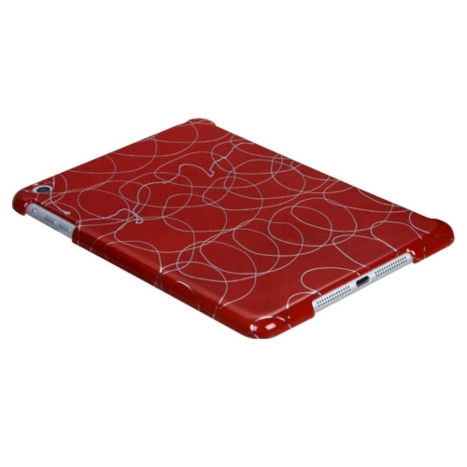 Asmyna Back Protector Cover for iPad mini, Curved Lines Red Smart Slim (IPADMINIHPCBKIM1106WP)