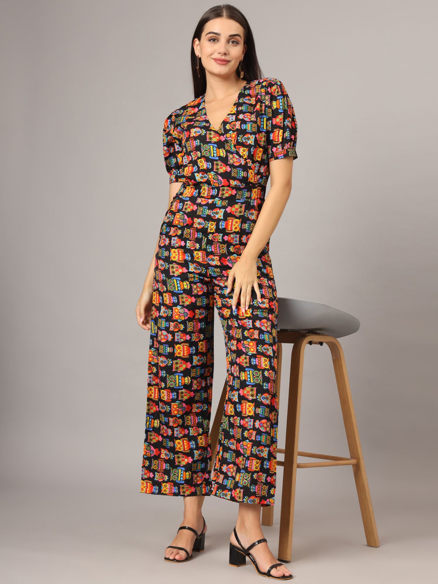 BRINNS Jet Black Printed Jumpsuit