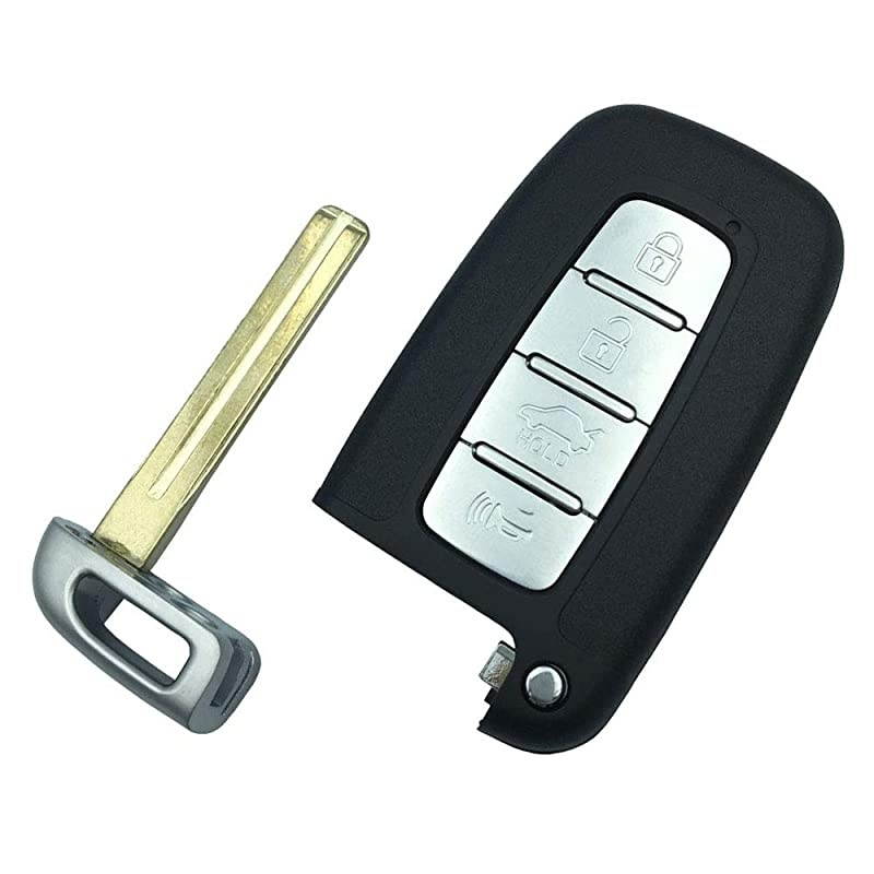 Keyless 4 Buttons Smart Key Shell Case Fob Fits for Hyundai Sonata Elantra Genesis Veloster Key Fob Cover(No Chip)