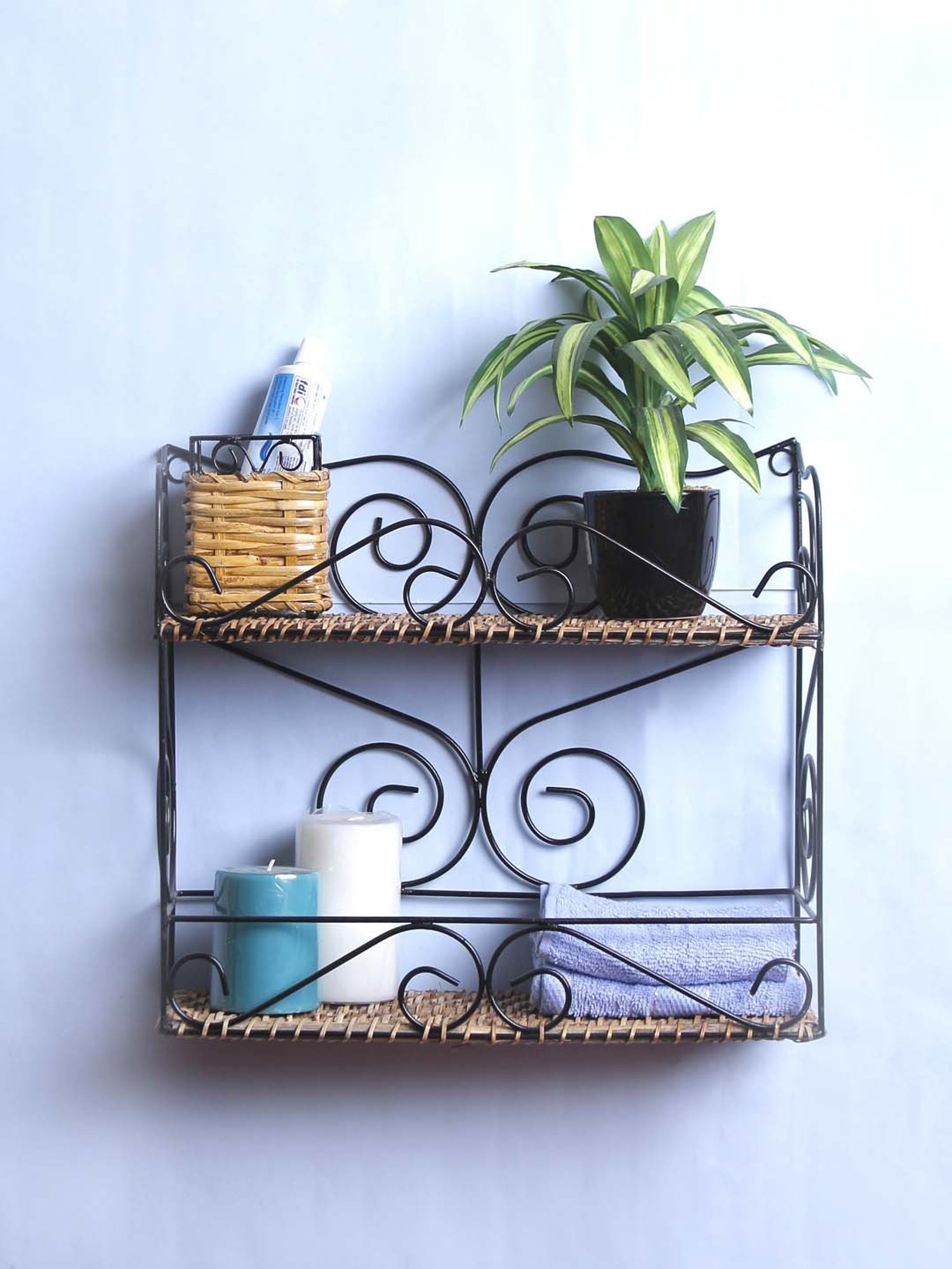 Art Street Black Mdf Jharokha Jali Square Hanging Ornaments Wall Art - Set of 4