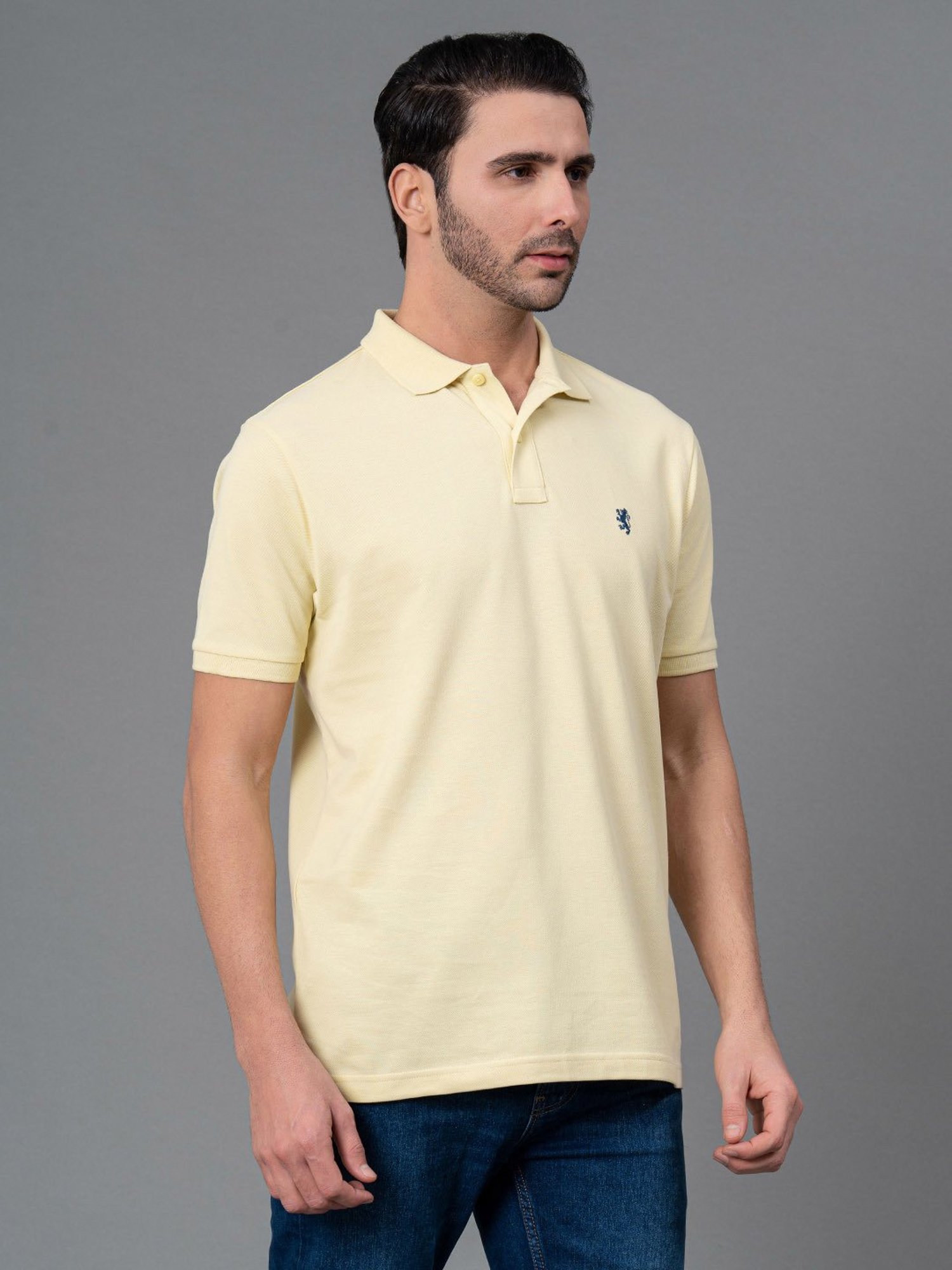 Red Tape Yellow Regular Fit Cotton Polo T-Shirt
