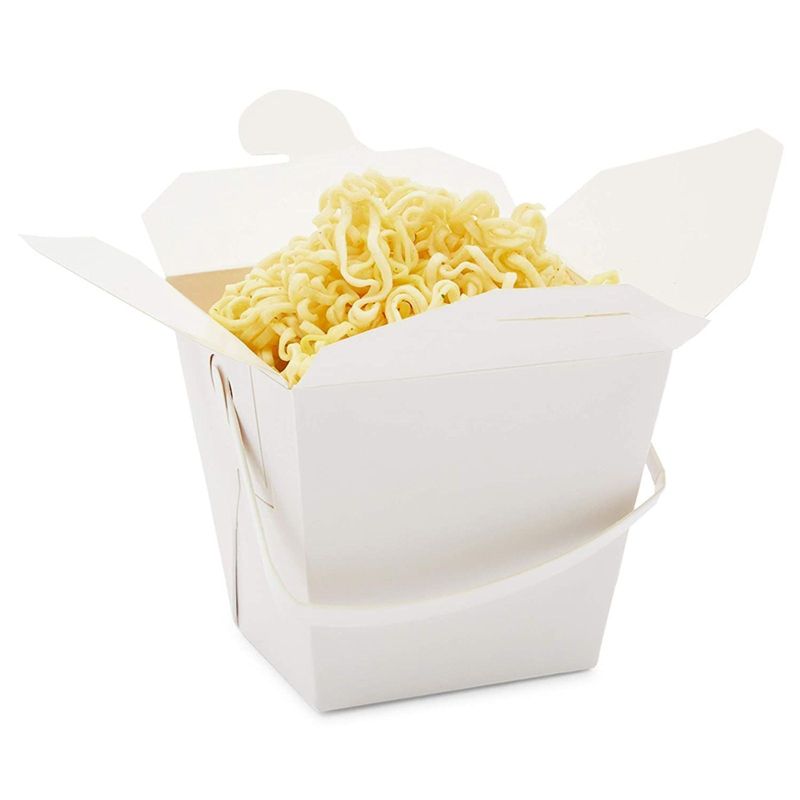 Stockroom Plus 50 Pack Take Out Boxes, White Paper To Go Food Containers (16 oz)