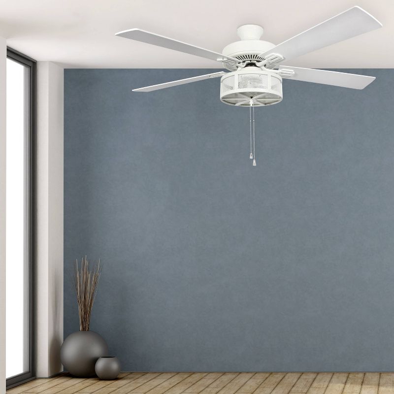 52" LED 5-Blade Alabaster Mesh Lighted Ceiling Fan - River of Goods