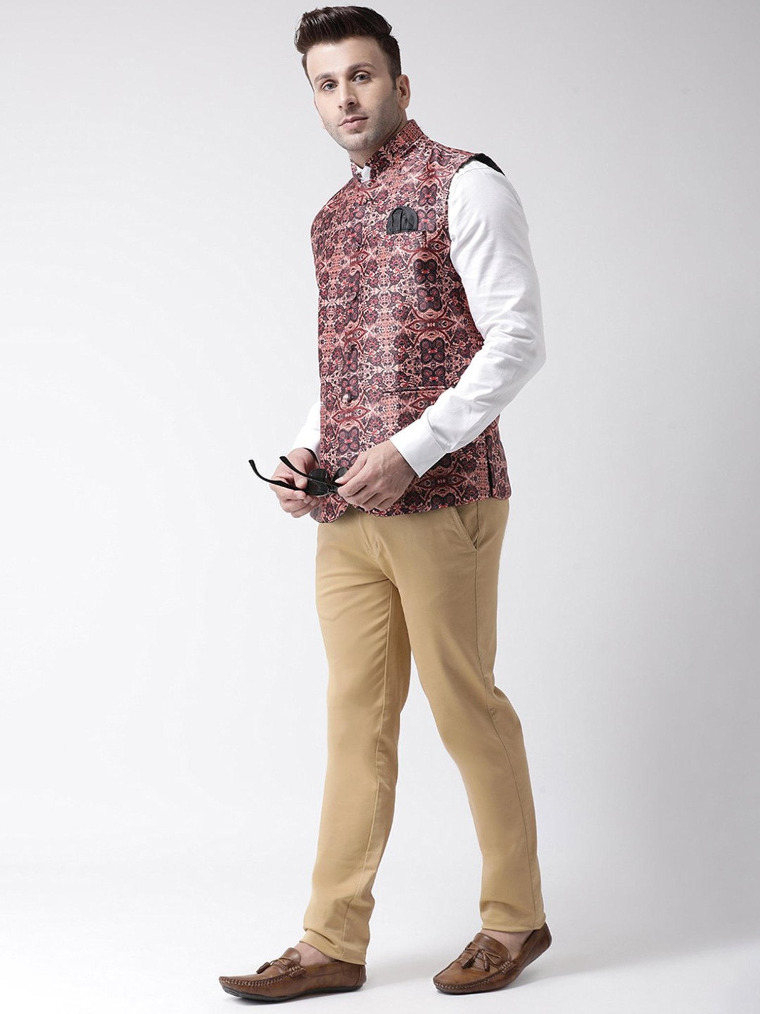 Hangup Plus Multicolor Regular Fit Printed Nehru Jacket