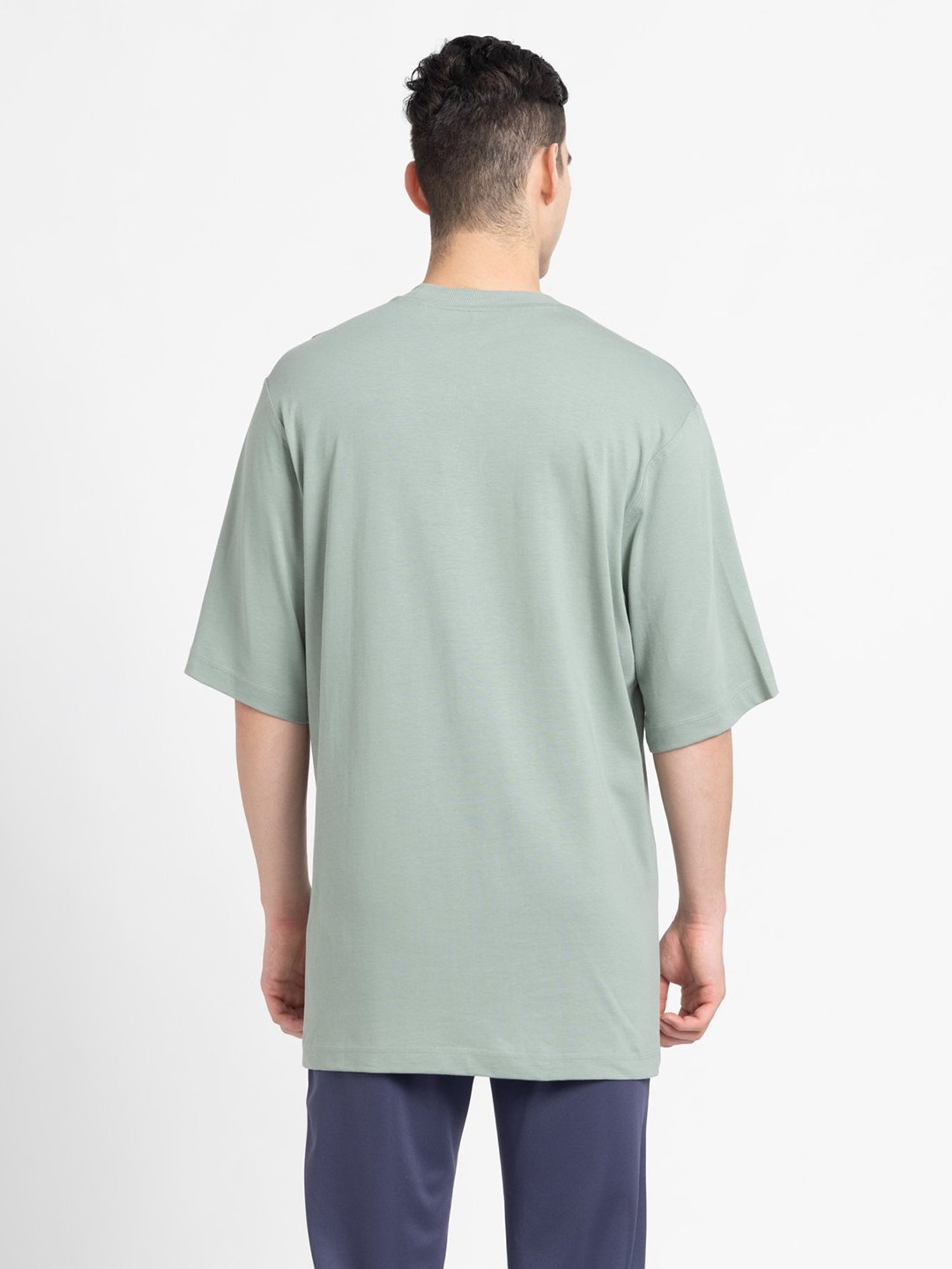 adidas Sage Green Regular Fit Cotton Crew T-Shirt