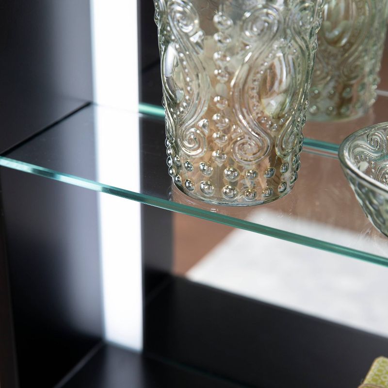 20" x 30" Bridhenn Lighted Mirror with Shelf Black - Southern Enterprises