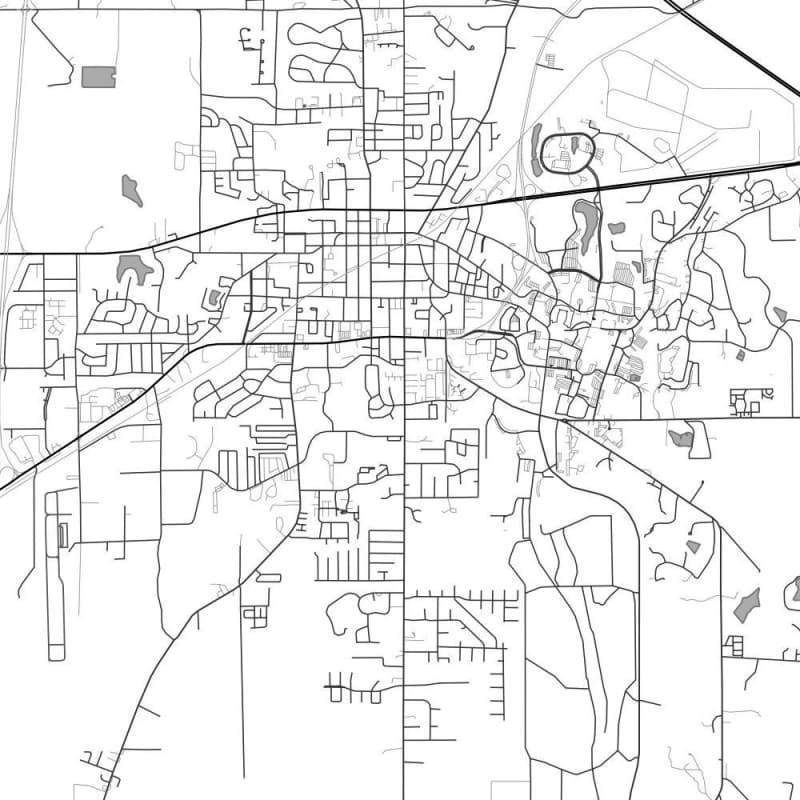 Starkville - Mississippi Classic Map Print