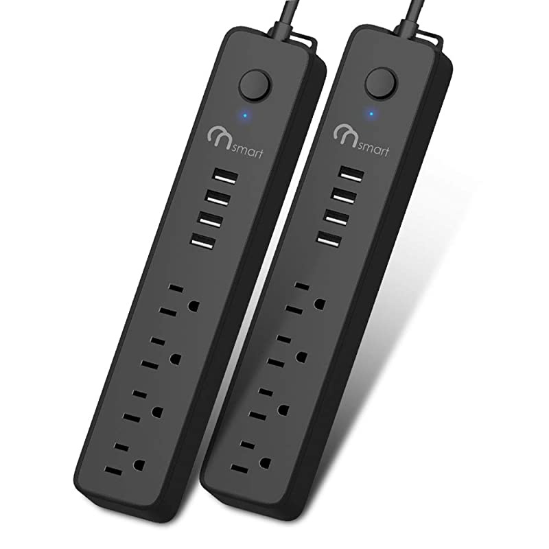ON USB Surge Protector Power Strip, 4 Multi Outlets with 4 USB Charging Ports, 3.4A Total Output-600J Surge Protector Power Bar, 6 ft Long UL Cord, Wall Mount-Black&hellip;
