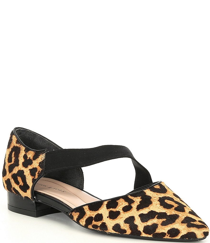 Preston & York Sabrina Leopard Haircalf Asymmetrical Flats