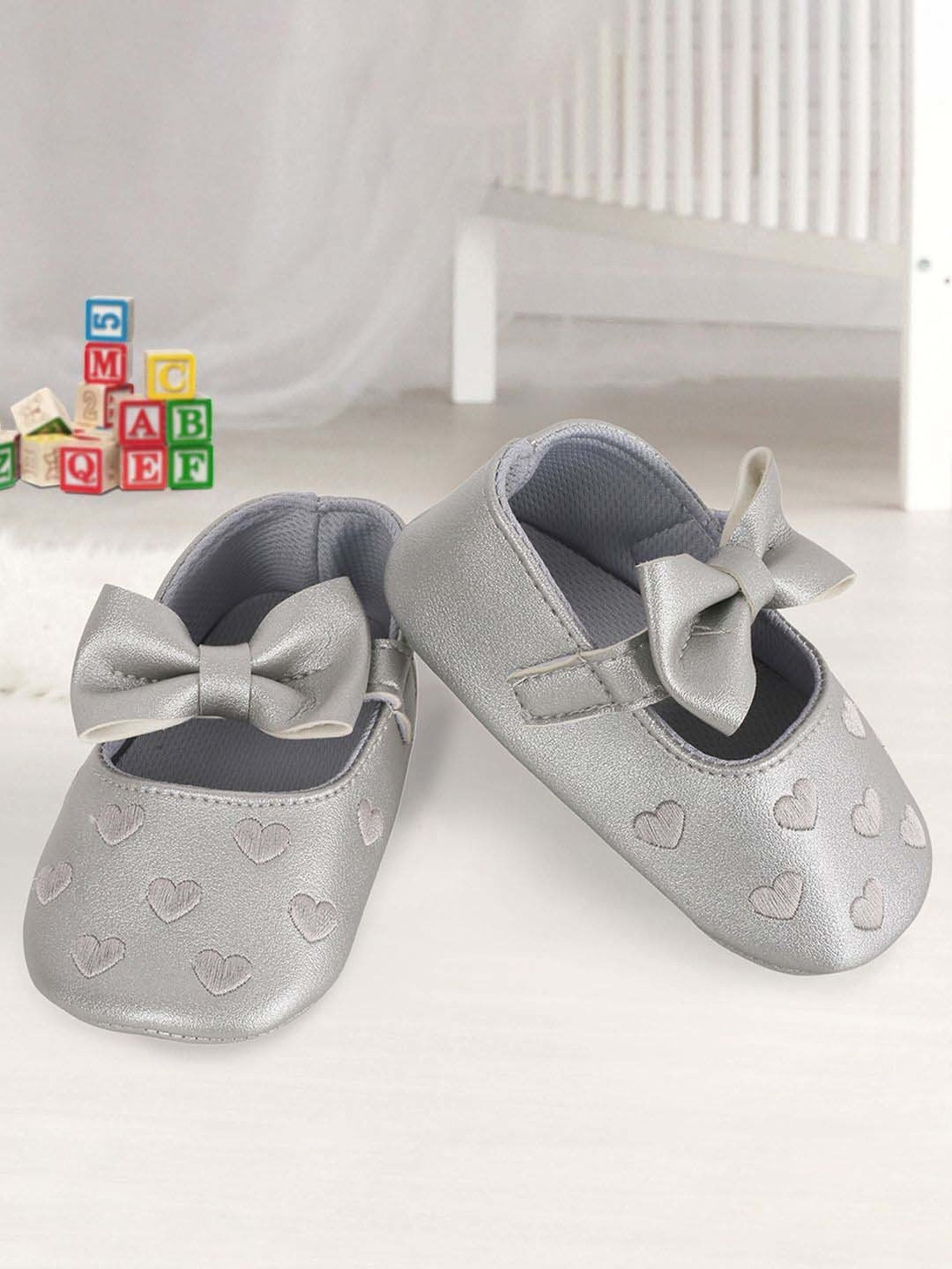 Baby Moo Kids Silver Casual Mary Jane Shoes