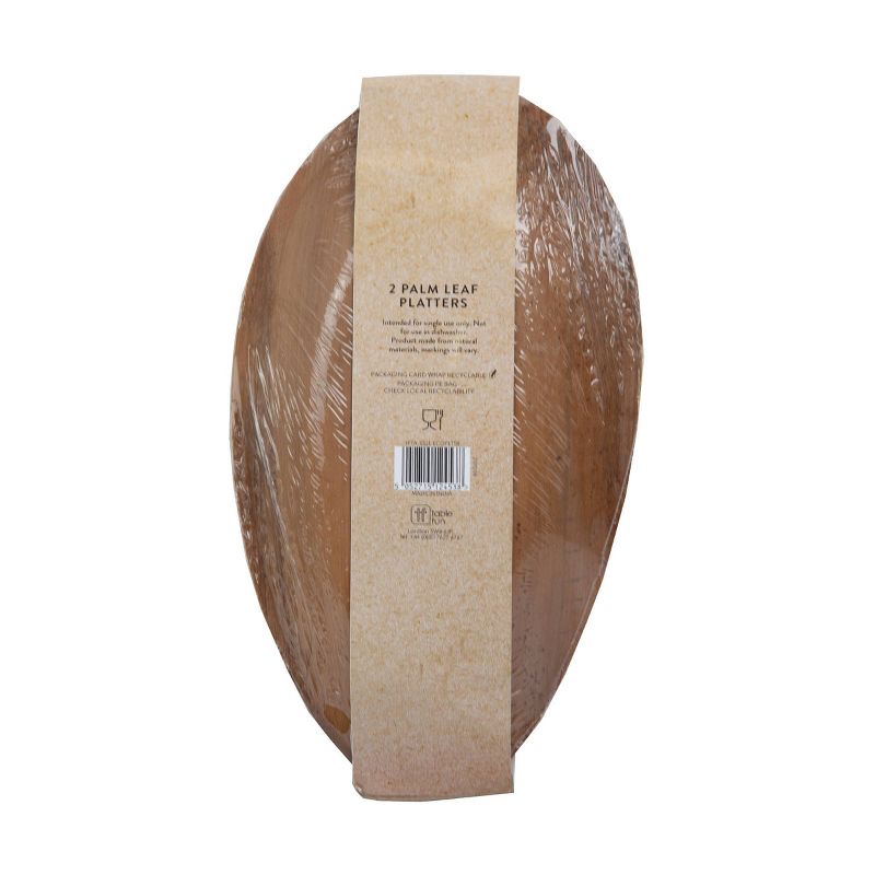 2pk Eco Party Disposable Serve ware Palm Leaf Platter