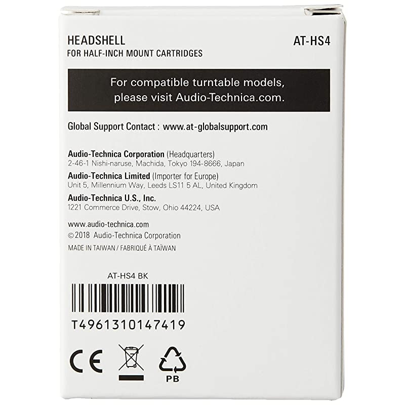 ATHS4 Universal Turntable Headshell Black