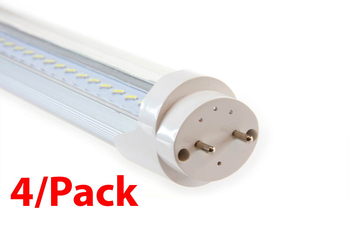Fivestar T8 LED Tube Light 20W(60W equivalent), 6000K Daylight, Dual-ended Power, 4ft 2300 Lumen Energy Saving Fluorescent Tube Replacement, (Daylight White) pack/4