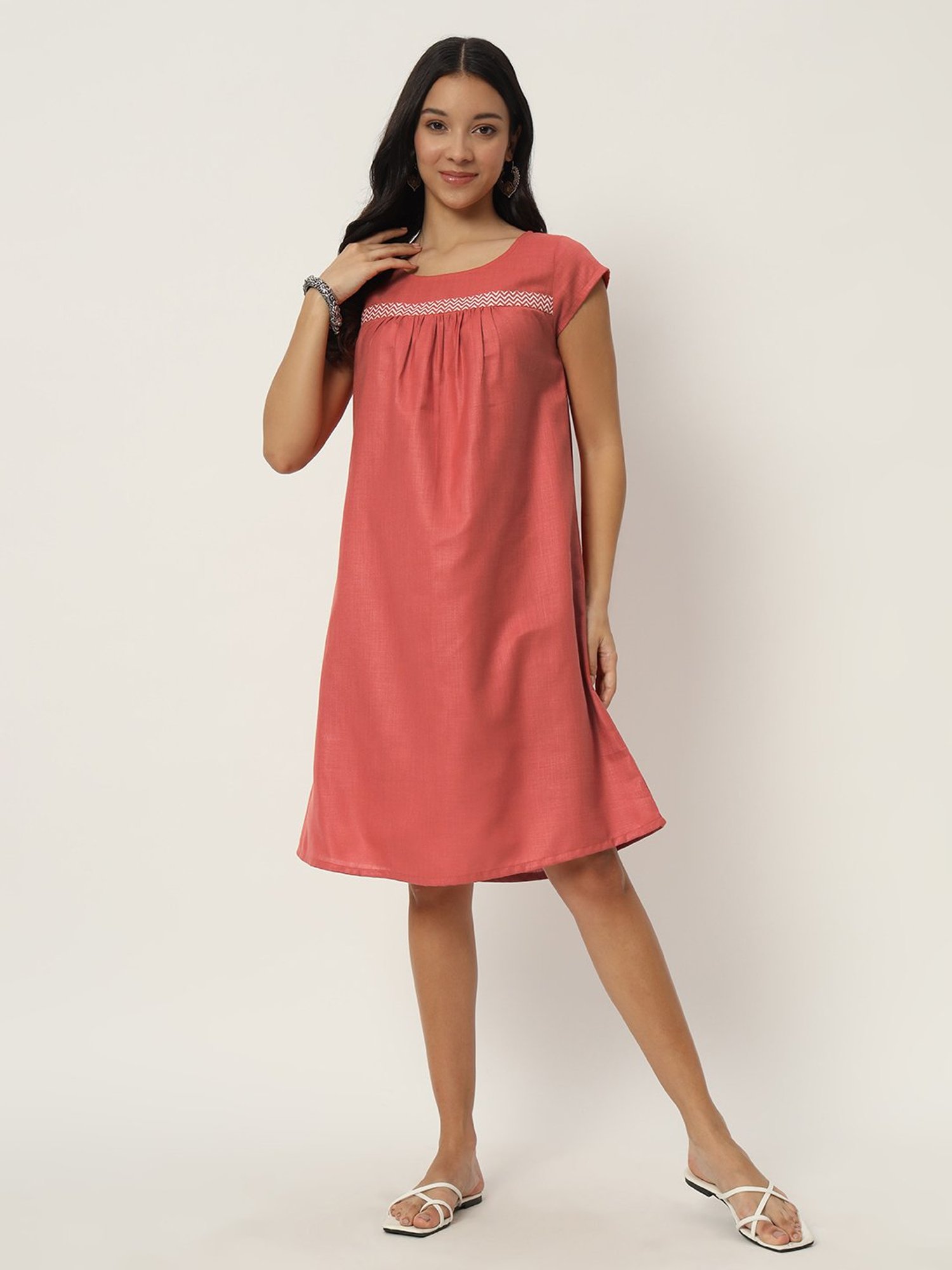 9rasa Coral Cotton Printed Ethnic Dress