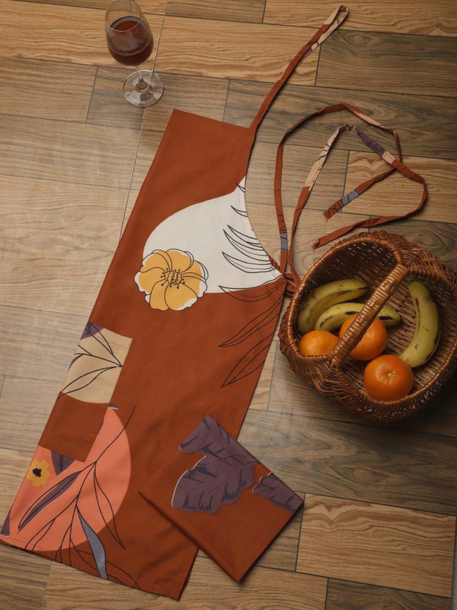 Dhrohar Multicolor Cotton 120 TC Apron - Set of 2