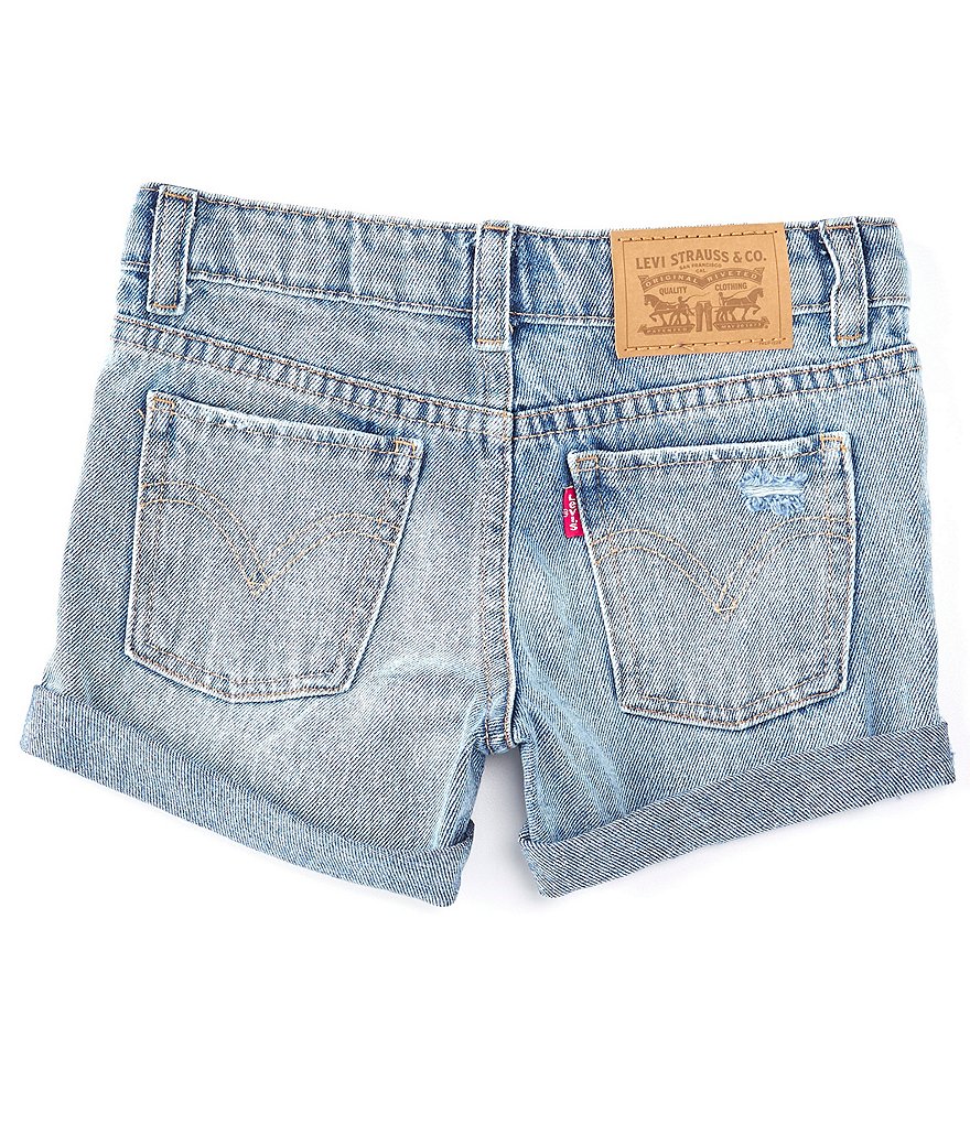Hippie Girl Little Girls 4-6X Roll-Cuff Midi Denim Shorts