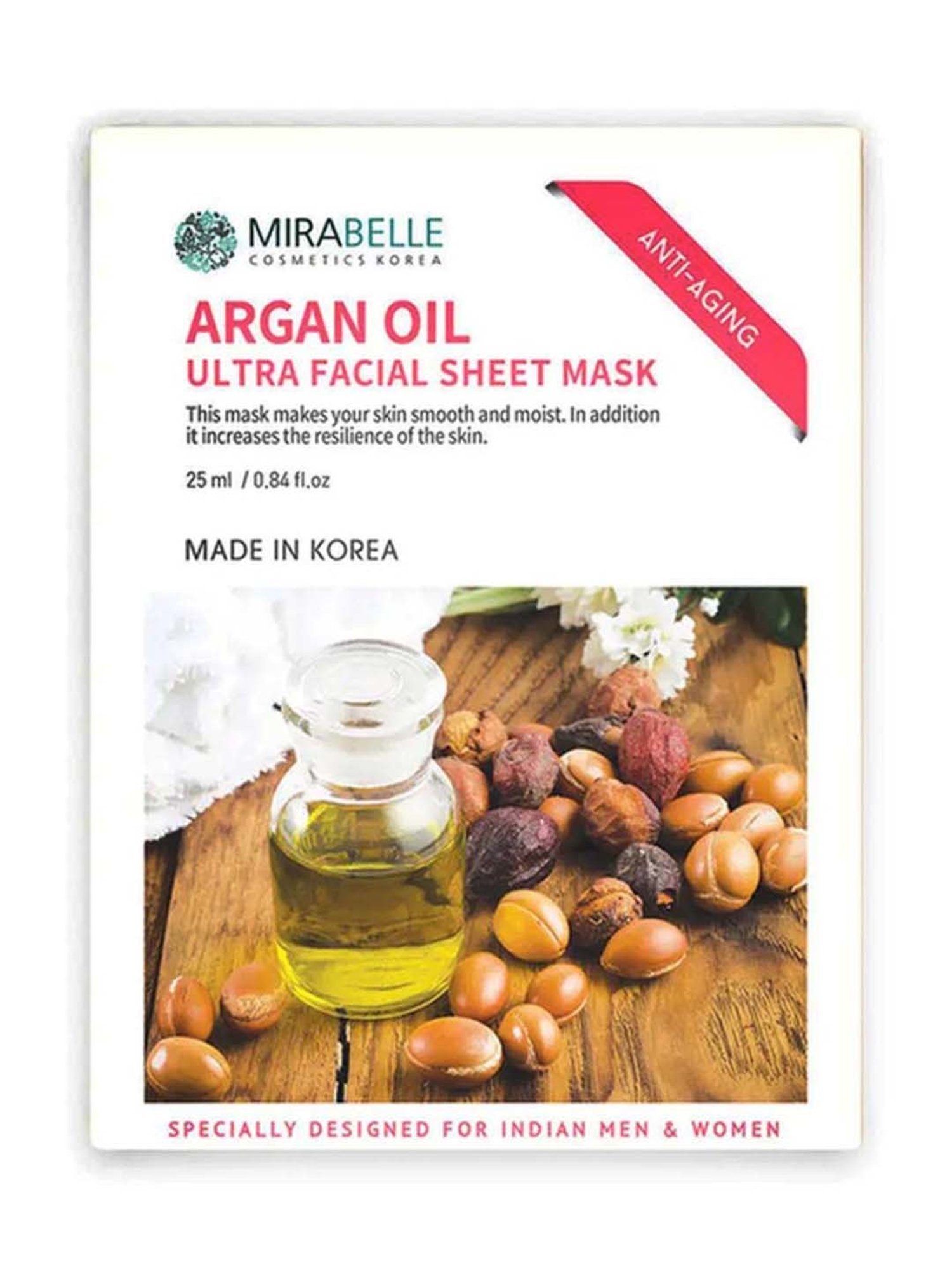 Mirabelle Argan Oil Ultra Facial Sheet Mask - 25 ml