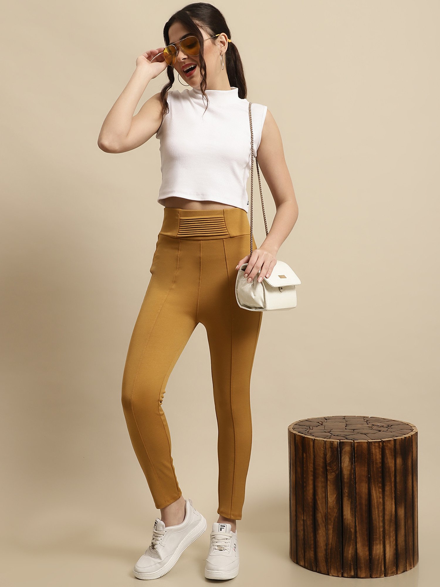 TAG 7 Mustard Mid Rise Jeggings