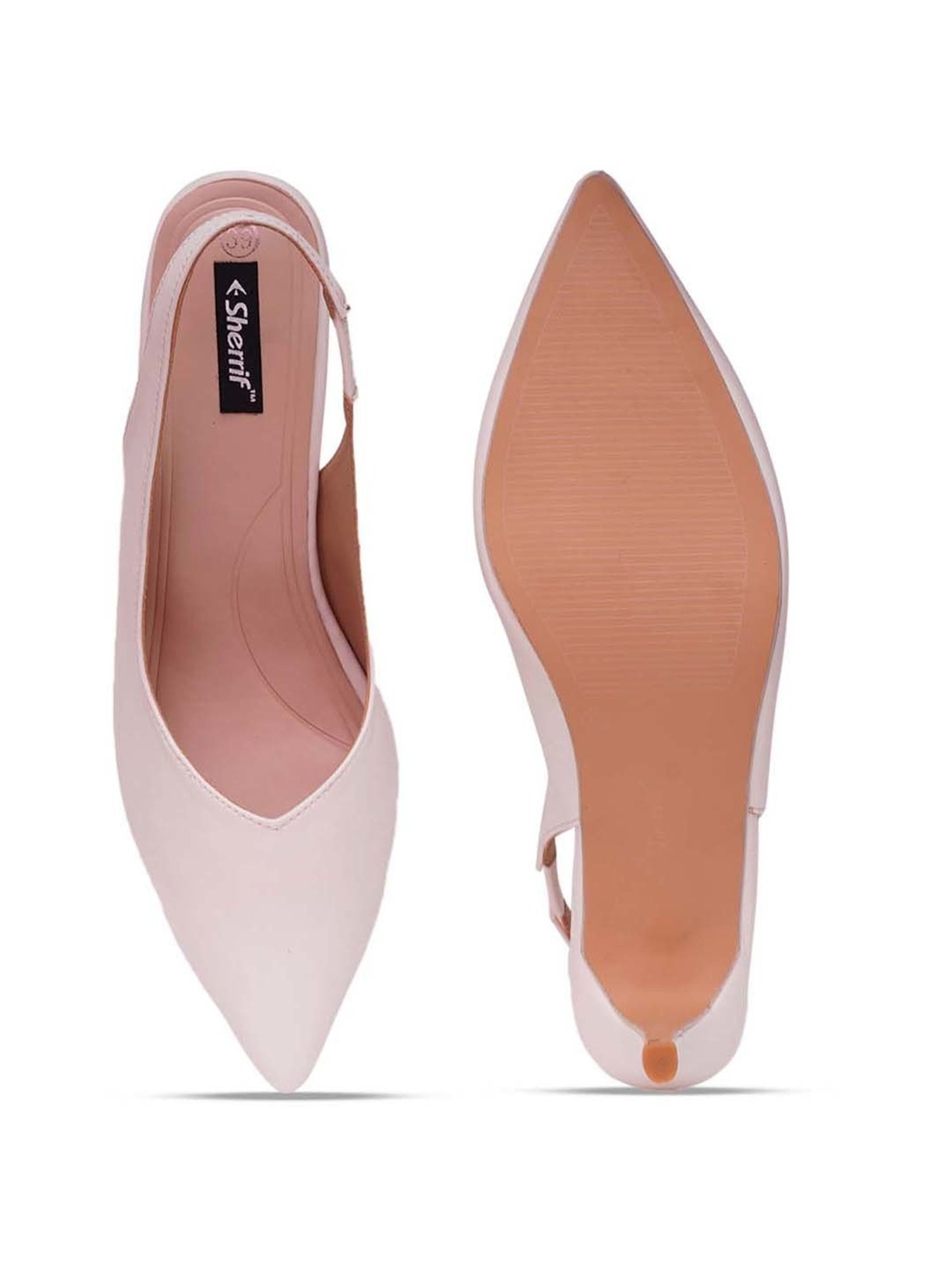 Sherrif Women's White Sling Back Stilettos