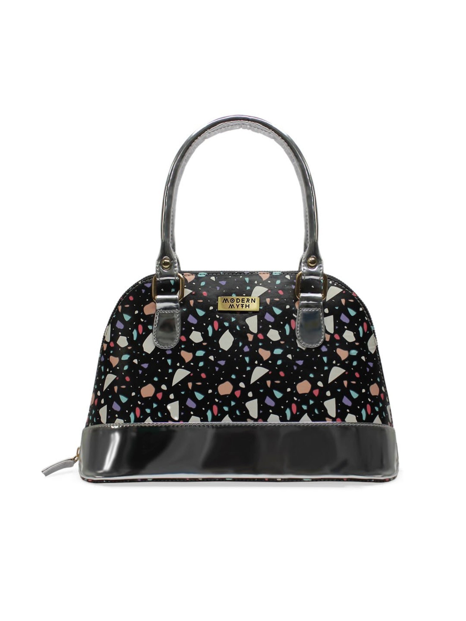 Modern Myth Black Printed Medium Handbag