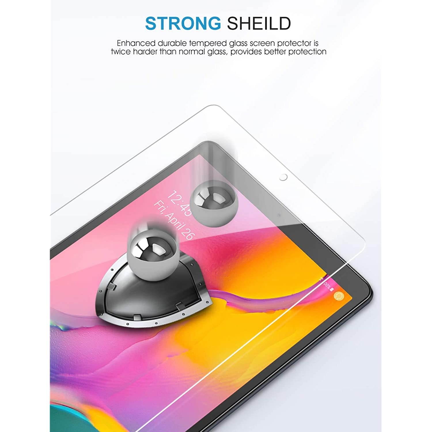 Screen Protector for Galaxy Tab A 10.1 2019, [3-Pack] SPARIN 9H Hardness Tempered Glass for Samsung Galaxy Tab A 10.1 2019 SM-T515/T510, Bubble Free/High Response/Scratch Resistant