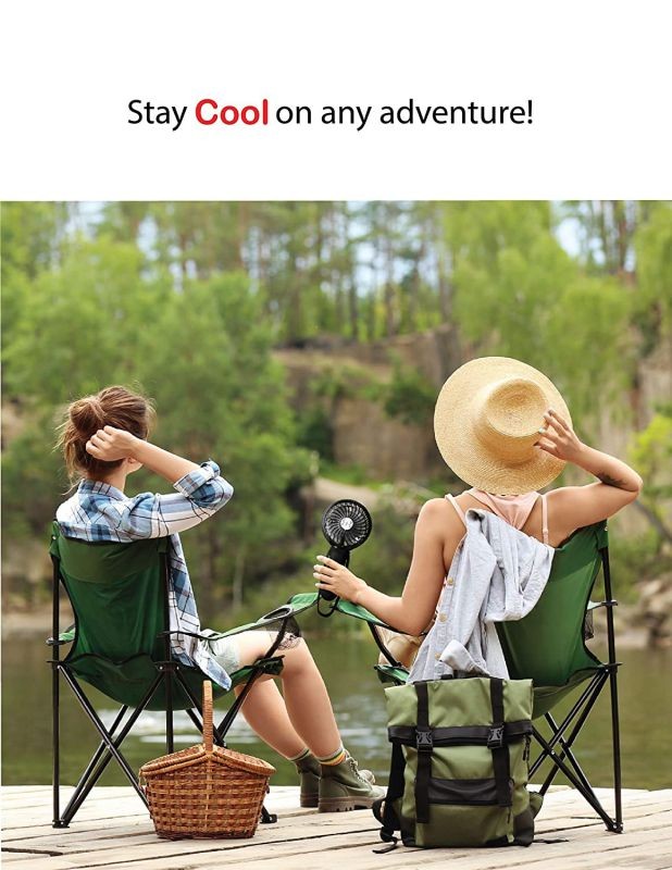 BuggyGear Handheld Mini Fan Portable - USB Rechargeable Battery Operated for Stroller Bike Beach Travel Desk Office Makeup Turbo Cool Indoor Outdoor Air