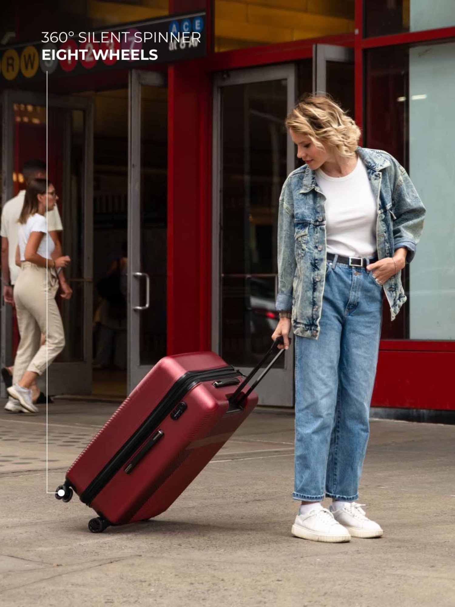 Nasher Miles Fifth Avenue Expander Hard-Side Polycarbonate Check-in Maroon 28 Inch|75CMTrolleyBag