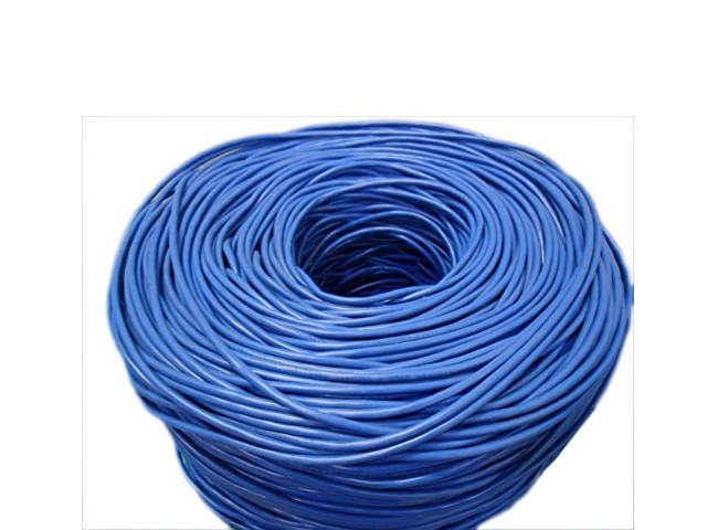 FiveStar 1000 Ft. Cable ETL Listed Cat5E UTP Solid Copper PVC CMR-Rated Cable - Blue