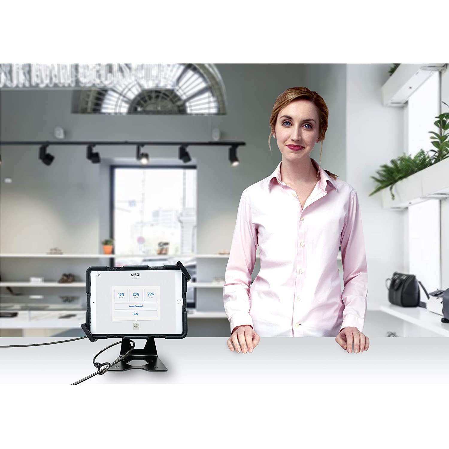 CTA Digital: Universal Case-Compatible Security Kiosk Stand for 7-13-Inch Tablets, Black