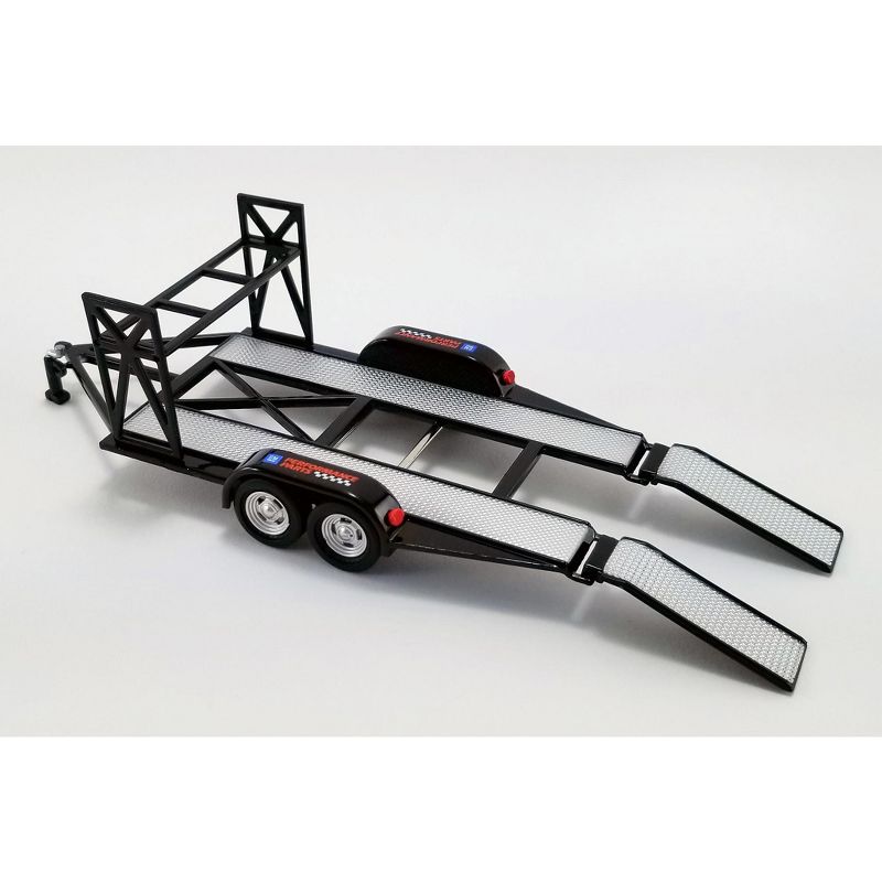 Tandem Car Trailer with Tire Rack Black "GM Performance Parts" for 1/43 Scale Model Cars by GMP