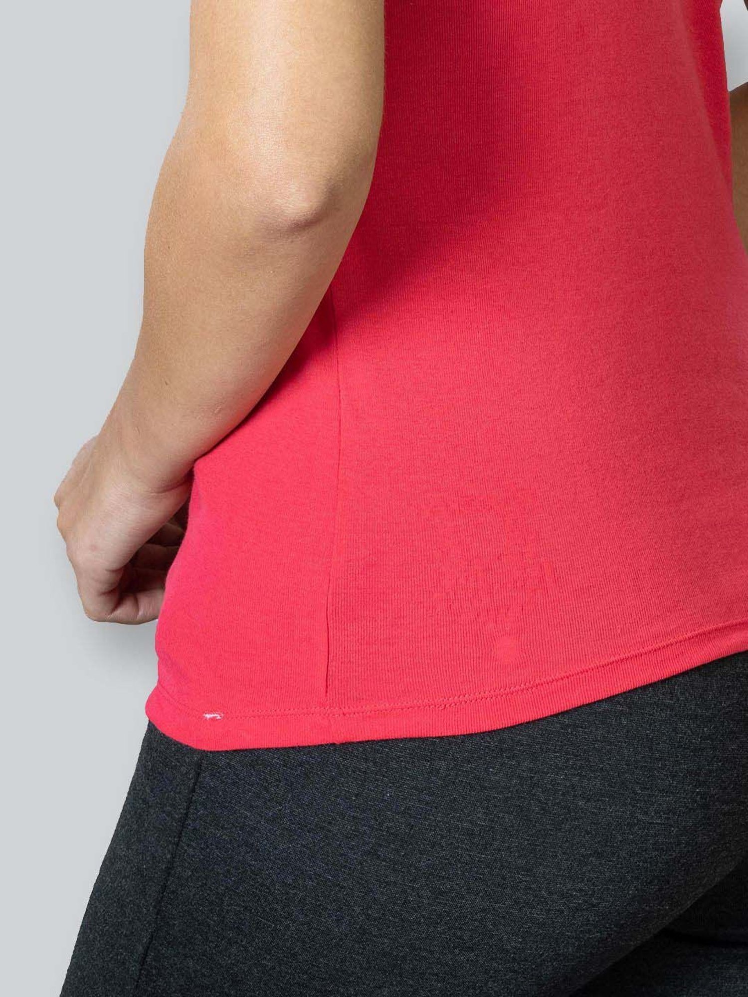 Lyra Coral Cotton Plain Tank Top