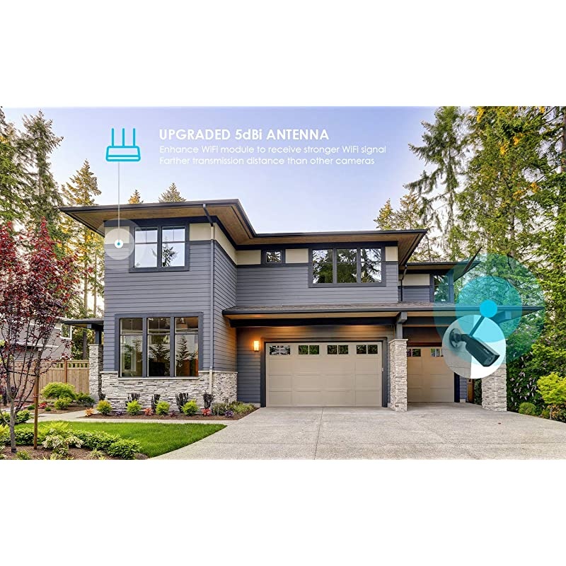 Security Camera Wireless WiFi Home IP Surveillance Camera with IP66 Waterproof 1080P 30m IR Night Vision TwoWay Audio Remote ViewiOS Android PC