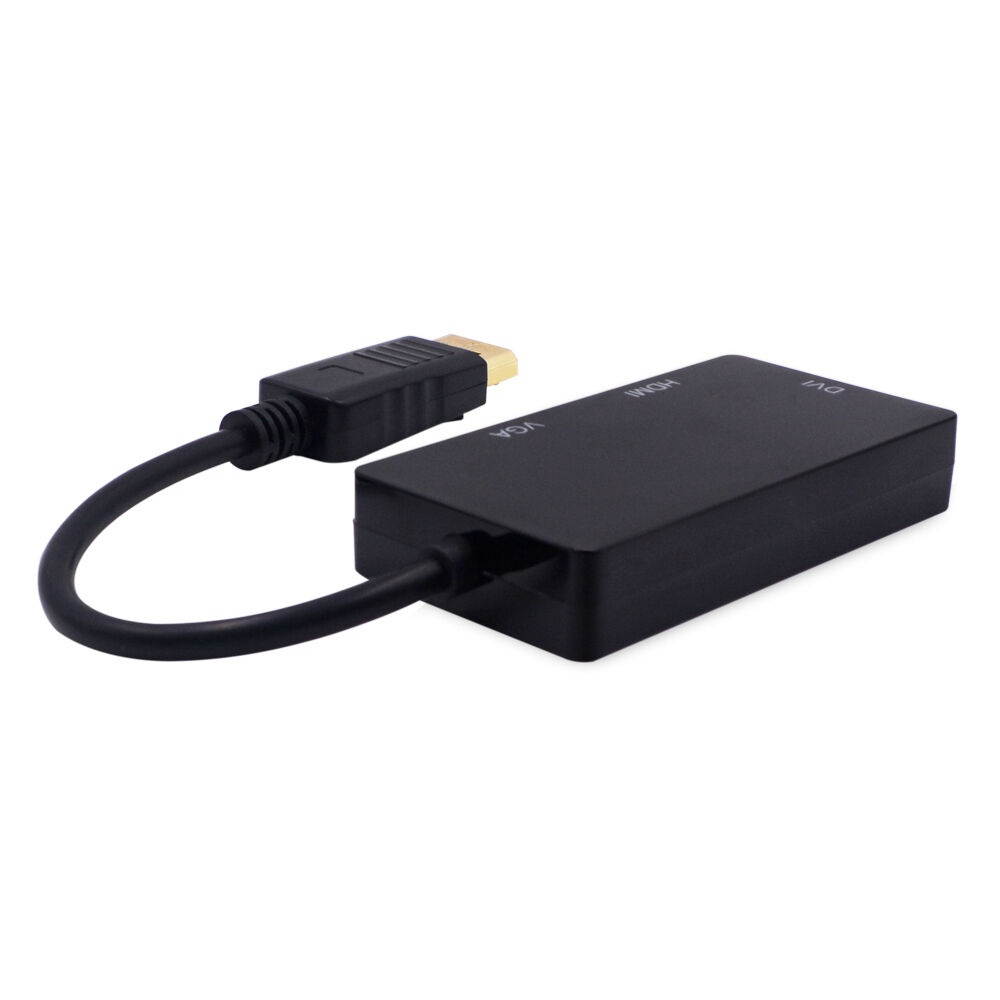 3 In 1 Displayport DP Male To HDMI/DVI/VGA Female Adapter Converter Cable 1080P