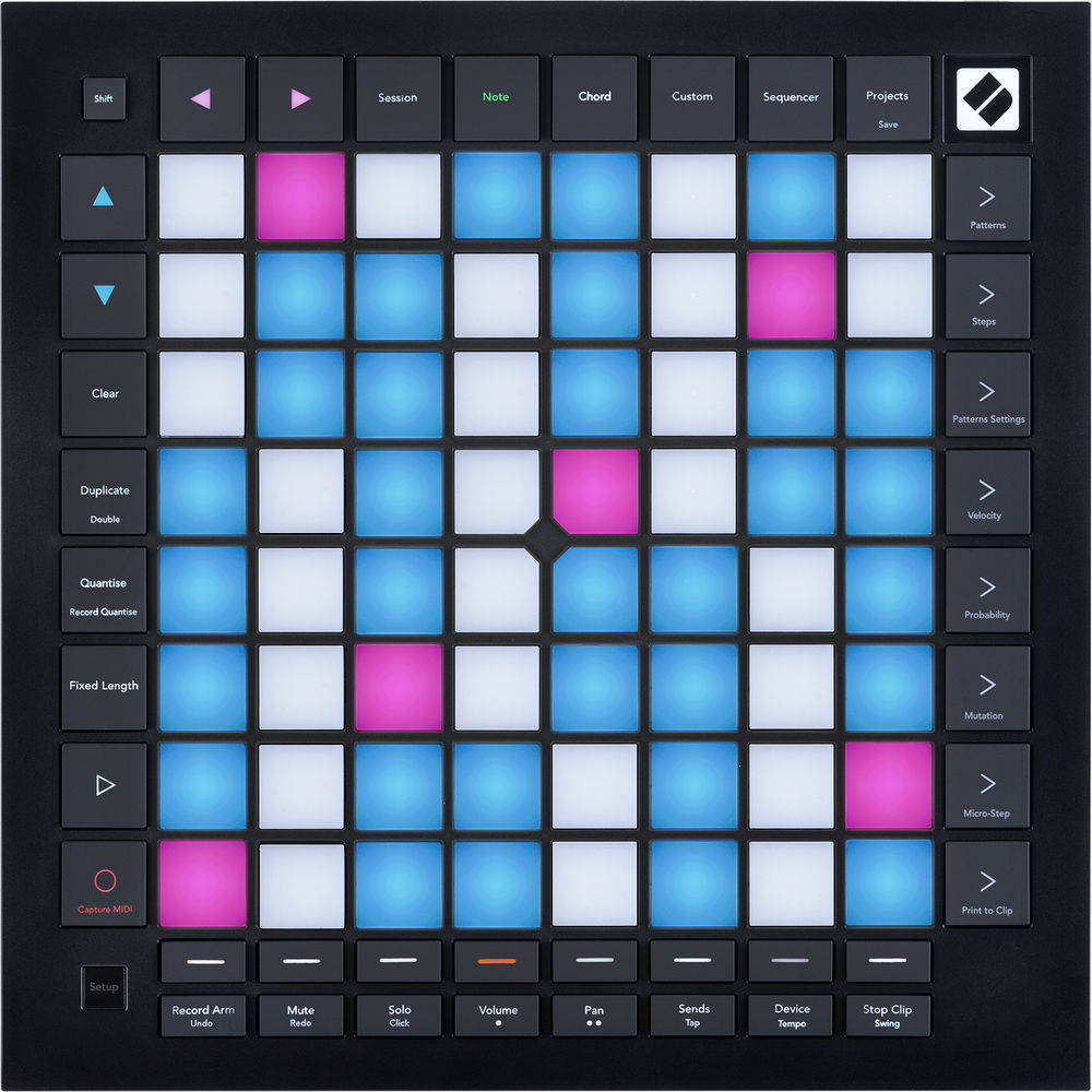 Novation Launchpad Pro MK3 MIDI Grid Instrument Controller with HPC-A30 Studio Headphones & 2x MIDI Cable Bundle