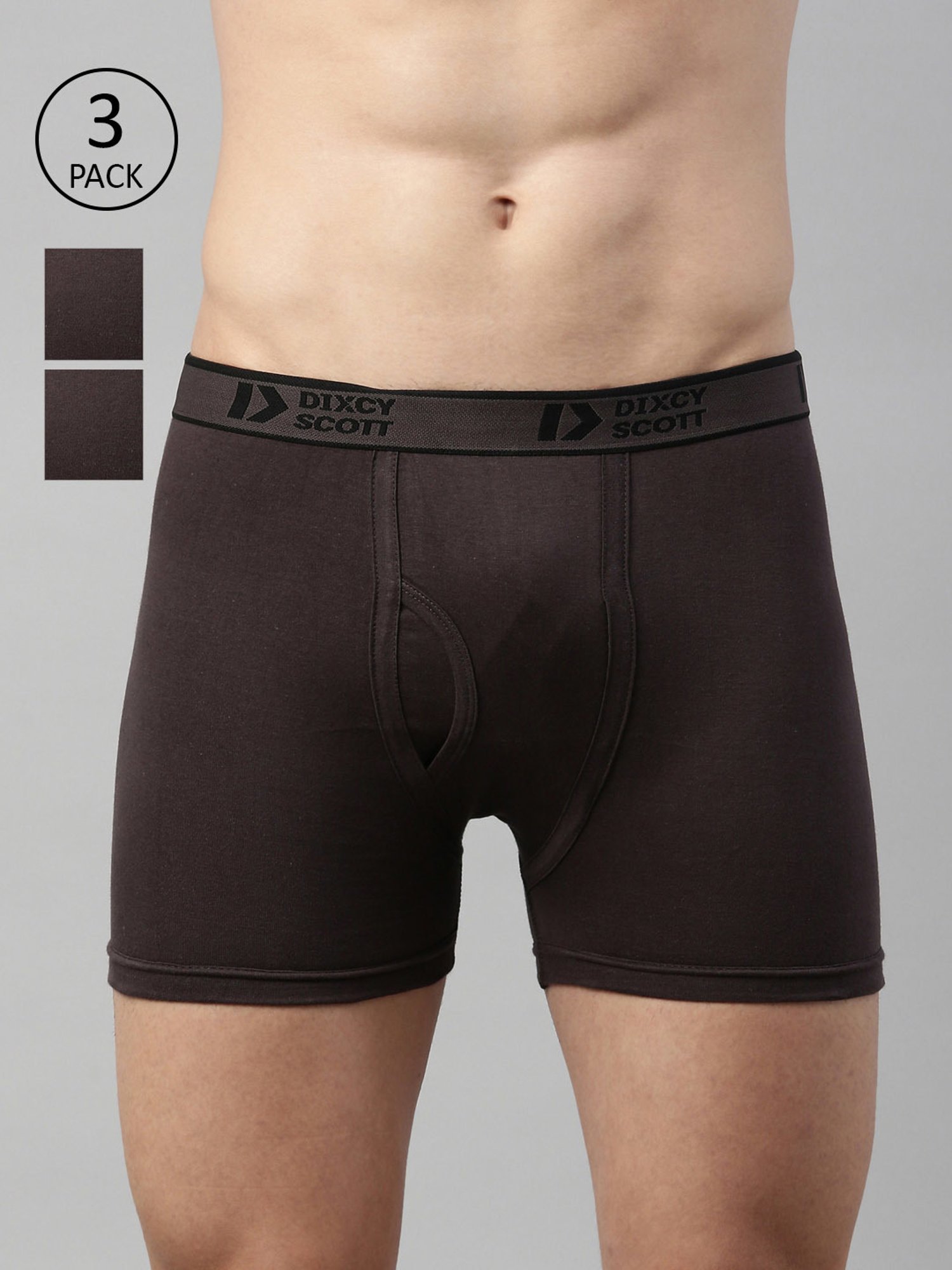 Dixcy Scott Originals Dark Grey Cotton Trunks - Pack of 3