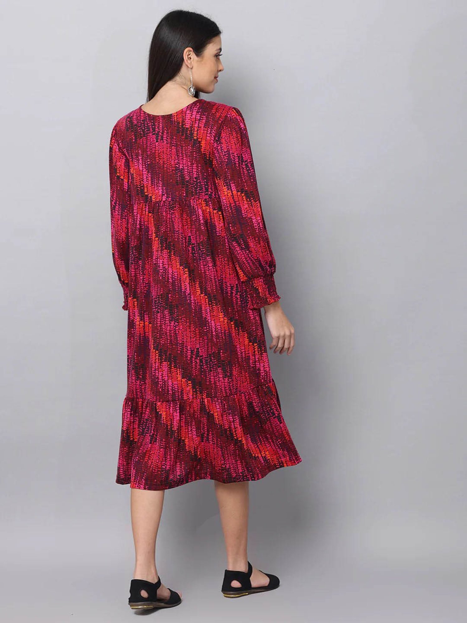 The Mom Store Multicolor Cotton Printed Maternity & Nursing Dress