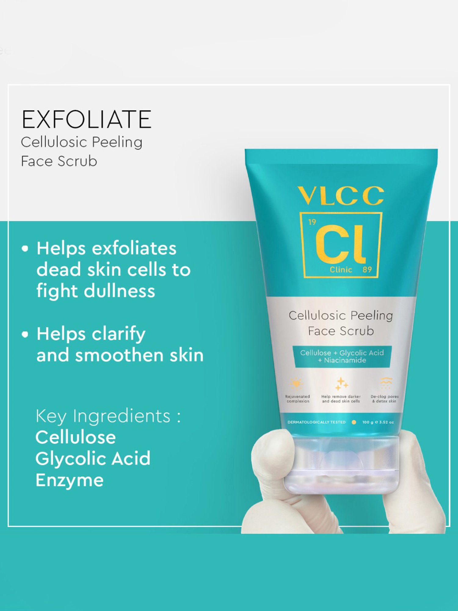 VLCC Clinic Cellulosic Peeling Face Scrub & Skin Renew Body Scrub Combo