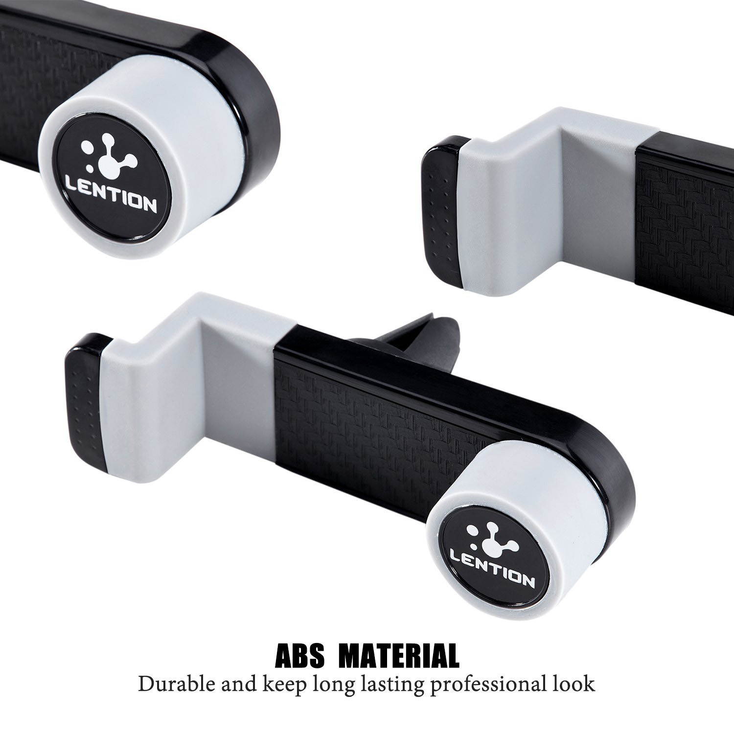 LENTION Air Vent Phone Holder, Mobile Clip Stand Car Mount for 3.5 Inch - 6 Inch iPhone, iPod, Smart Phone, PSP, GPS - Red