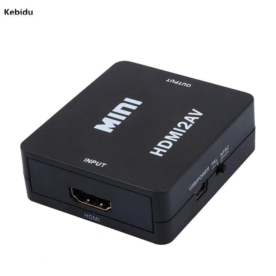 Multifunction Mini HD 1080P HDIM to RCA/AV/CVSB L/R Video Converter Box Adapter Support  NTSC PAL Output HDMI2AV