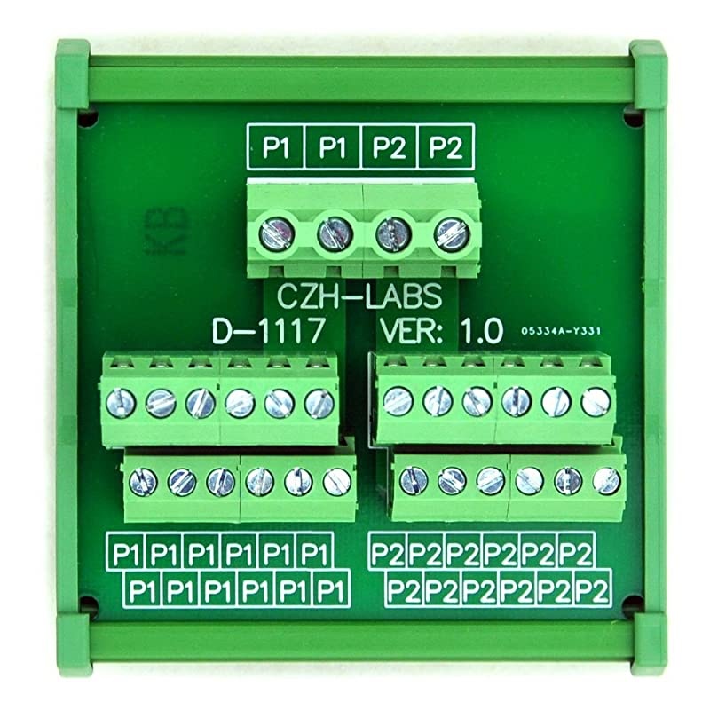 DIN Rail Mount 12 Position Power Distribution Module.