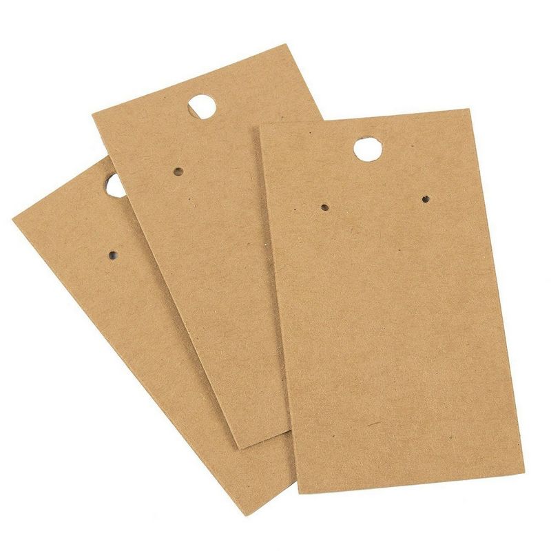 Juvale 200 Pack Kraft Paper Ear Studs & Earring Jewelry Display Cards, 3.5 x 2 in