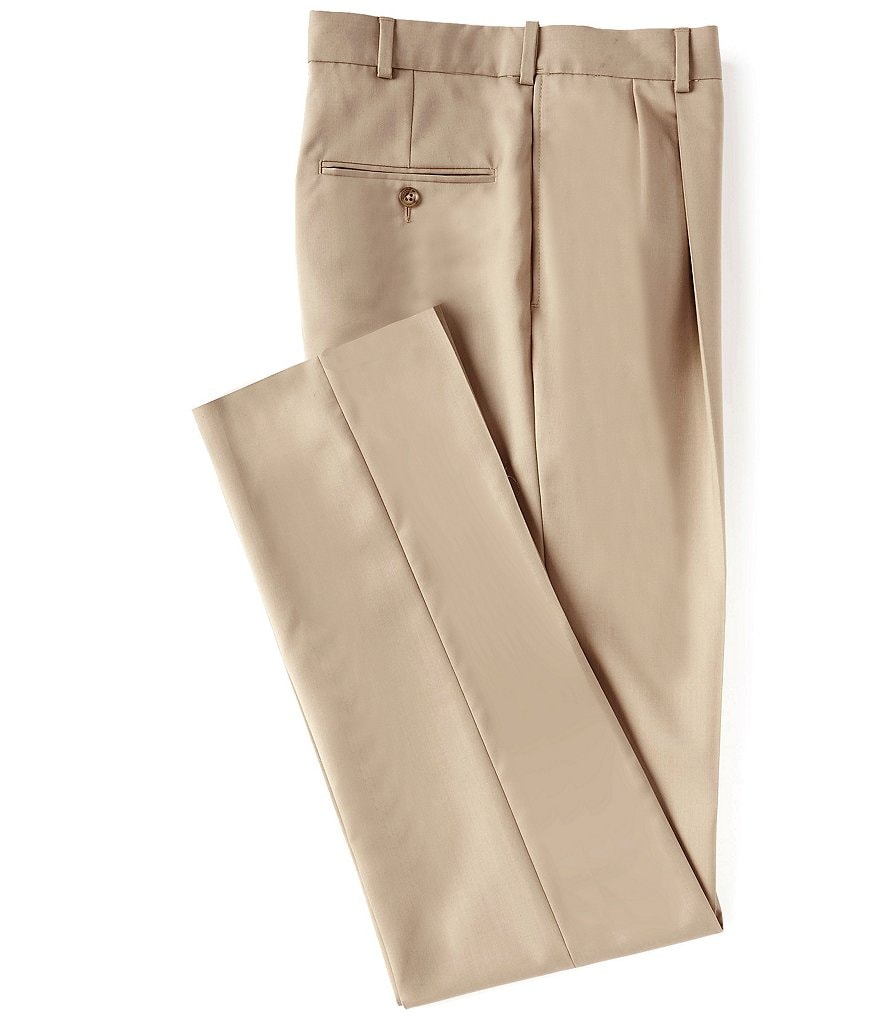 Hart Schaffner Marx Tailored Pleated Solid Dress Pants