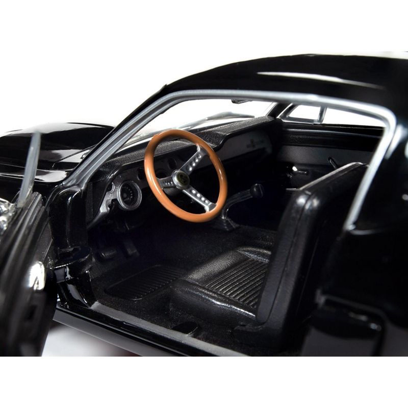 1967 Ford Mustang Shelby GT350 Hardtop Raven Black with White Stripes (MCACN) 1/18 Diecast Model Car by Autoworld