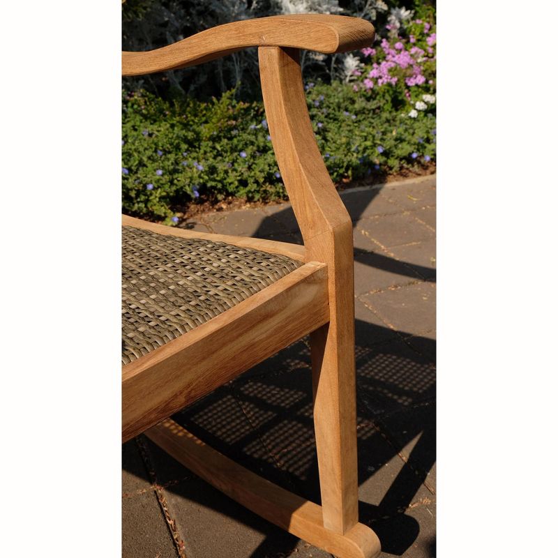 Dunham Solid Teak & Wicker Patio Rocking Chair - Cambridge Casual