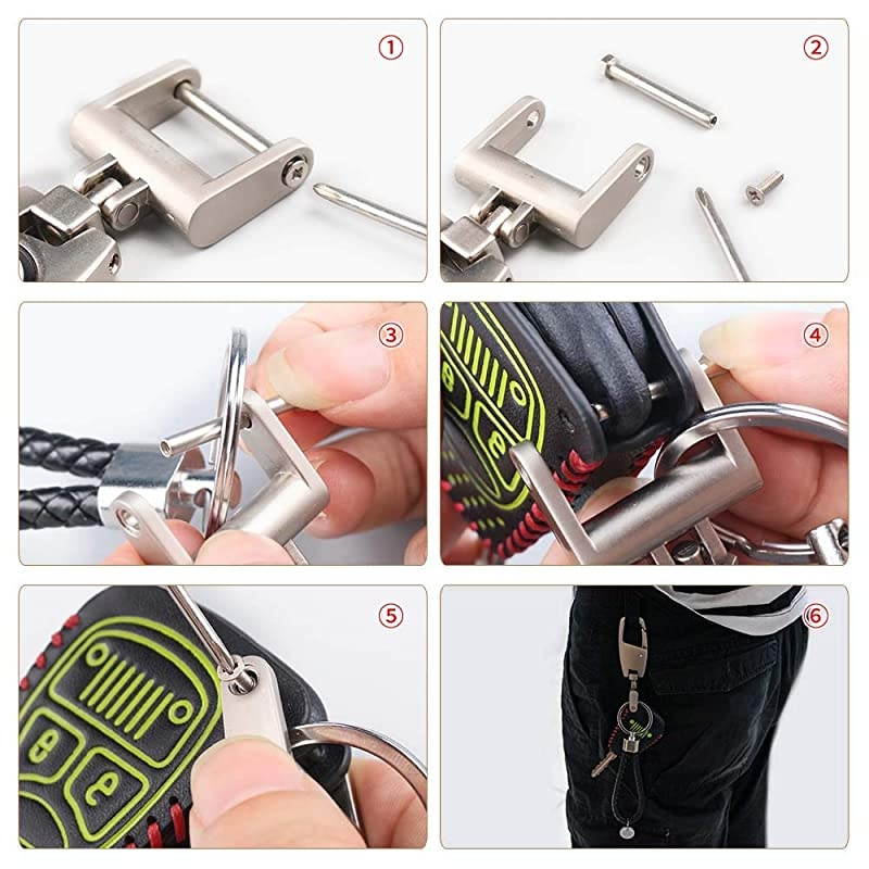 Key Fob Cover for Jeep,  Leather Car Remote Green Key Fob Shell Case Protector for Jeep Wrangler JK 2007-2017 JKU 2D&4D