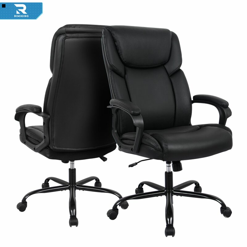 Executive Office Computer Desk Chair, PU Leather Reclining Adjustable Seat Height Swivel Ergonomic Design for Lumbar Support